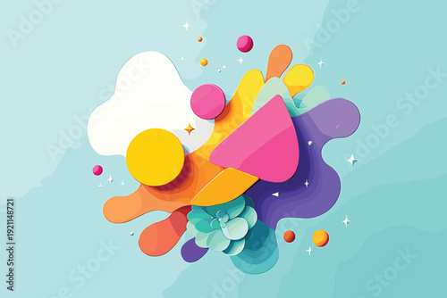 Colorful abstract background, poster, with splash rainbow color, vector concept design