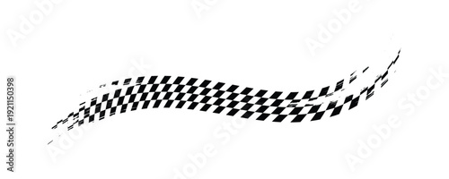 Race flags or checkerboard background. Chess game or rally sport car competition wallpaper. Tilted black and white squares pattern. Banner with checkered texture. Vector flat illustration