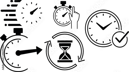 Collection of Time Management and Scheduling Icons.