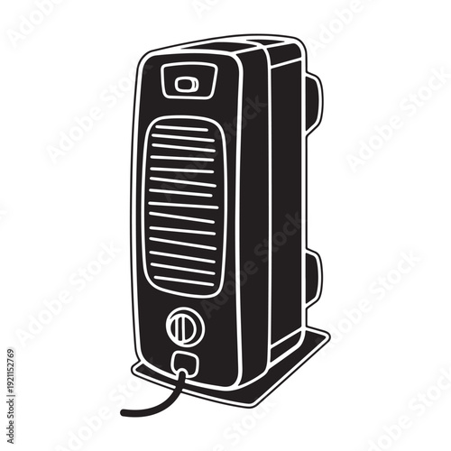 Vector illustration of a space heater isolated on transparent background