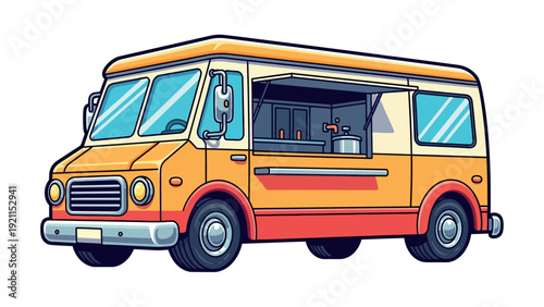 Vibrant Food Truck Ready to Serve Delicious Street Food.
