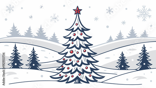 Holiday Celebration Tree Vector Winter Wonderland Design