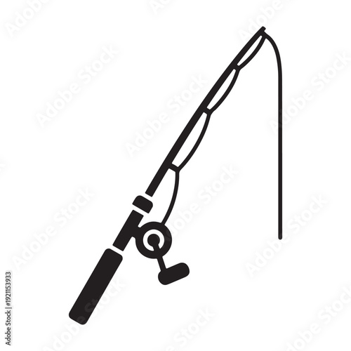 Vector illustration of a fishing rod isolated on transparent background