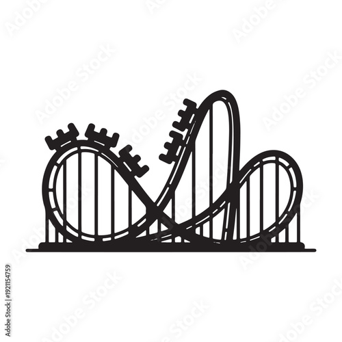 Vector illustration of a roller coaster isolated on transparent background