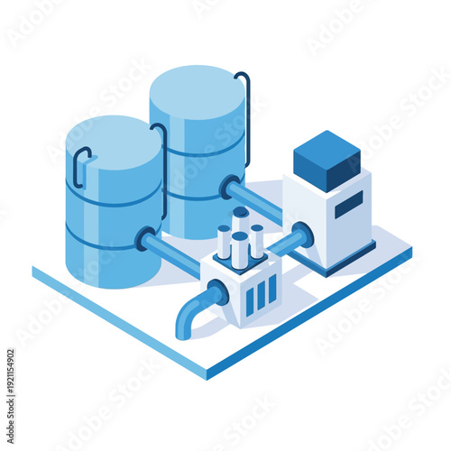 Industrial Water Treatment Plant System Diagram.