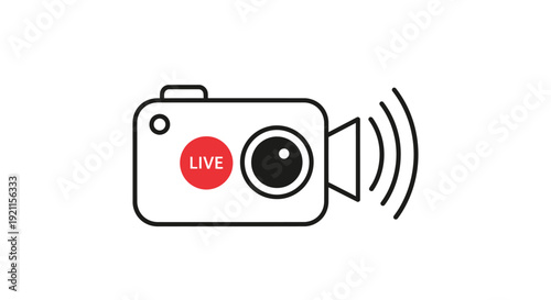 Live Streaming Camera Icon Graphic Illustration.