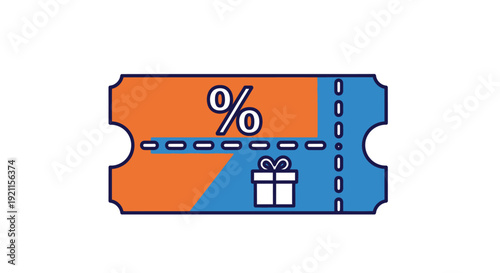 Discount Ticket with Percentage and Gift.
