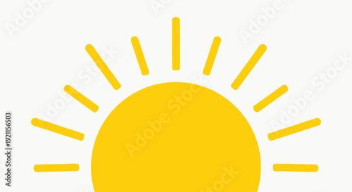 Yellow Sun Icon Simple Design Element.