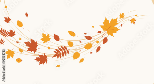 Colorful Autumn Leaves Falling Through Air.