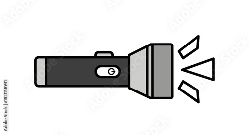 Flashlight Emitting Light Illustration.