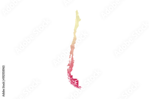 Chile Map - Polygon Style Vector Illustration in Peach and Pink Gradient, Low Poly Geometric Design, Isolated on White Background for Infographics and Projects.