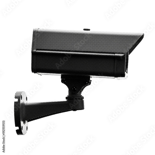 Halftone Security CCTV Surveillance Camera Vintage Collage Transparent PNG