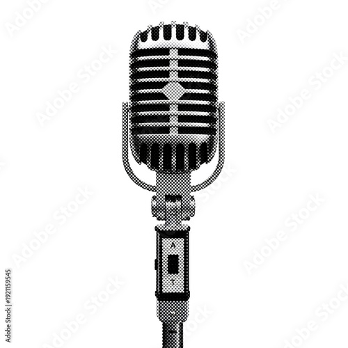 Retro Broadcast Microphone Halftone Investigative Journalism Transparent PNG