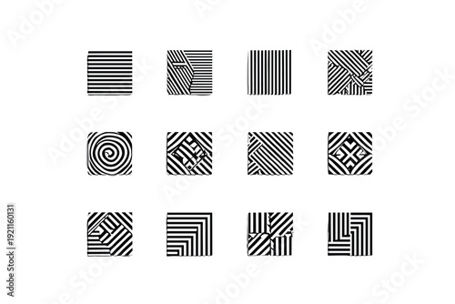 Abstract Vector Striped Background. Black and White Stripes . Wave Stripes . Curved Lines 