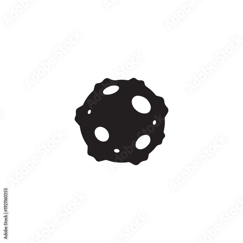 Black circular object with holes  irregular shape  graphic resource
