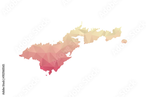 American Samoa Map - Polygon Style Vector Illustration in Peach and Pink Gradient, Low Poly Geometric Design, Isolated on White Background for Infographics and Projects.