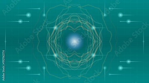 Futuristic Digital Mandala Animation with Central Light.