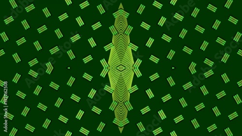 Green Background with Geometric Patterns Evolving.