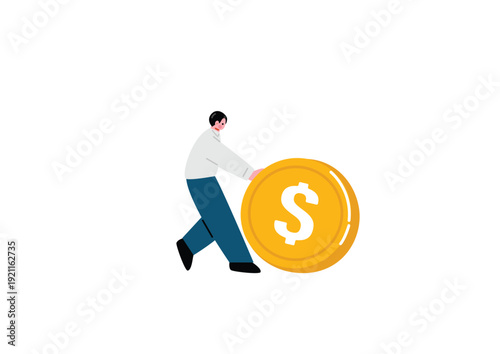 お金を稼ぐ男性