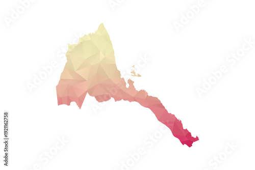 Eritrea Map - Polygon Style Vector Illustration in Peach and Pink Gradient, Low Poly Geometric Design, Isolated on White Background for Infographics and Projects.