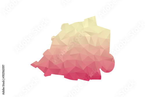 Holy See Map - Polygon Style Vector Illustration in Peach and Pink Gradient, Low Poly Geometric Design, Isolated on White Background for Infographics and Projects.