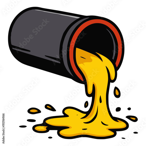 yellow industrial chemical waste toxic liquid poison flat color vector illustration template design