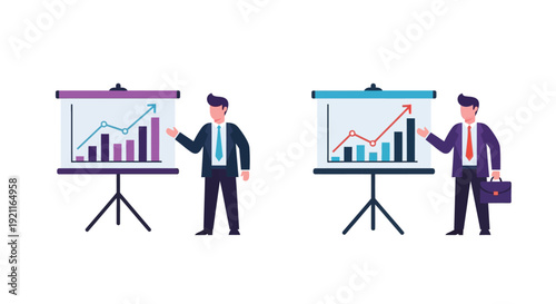 Two couples depicted in a proposal or offering gesture illustration