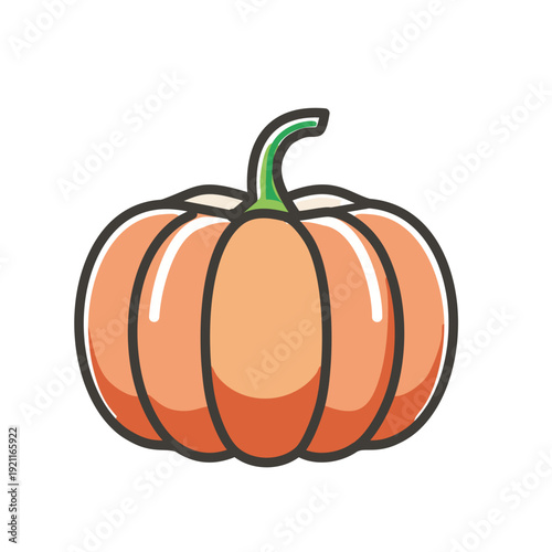 Adobe Stock illustration of a cartoon pumpkin, perfect for Halloween and autumn themes