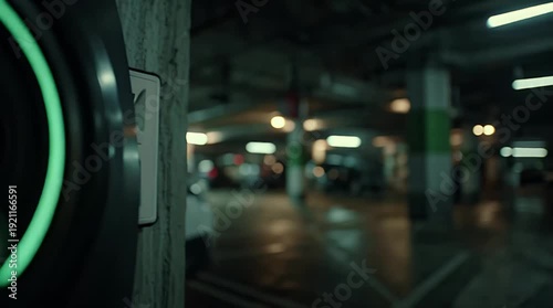 Wallpaper Mural Close Up Electric Vehicle Charging Plug with Glowing Indicator Video. Torontodigital.ca