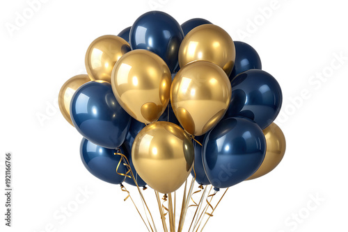 White and yellow balloons isolated on white background