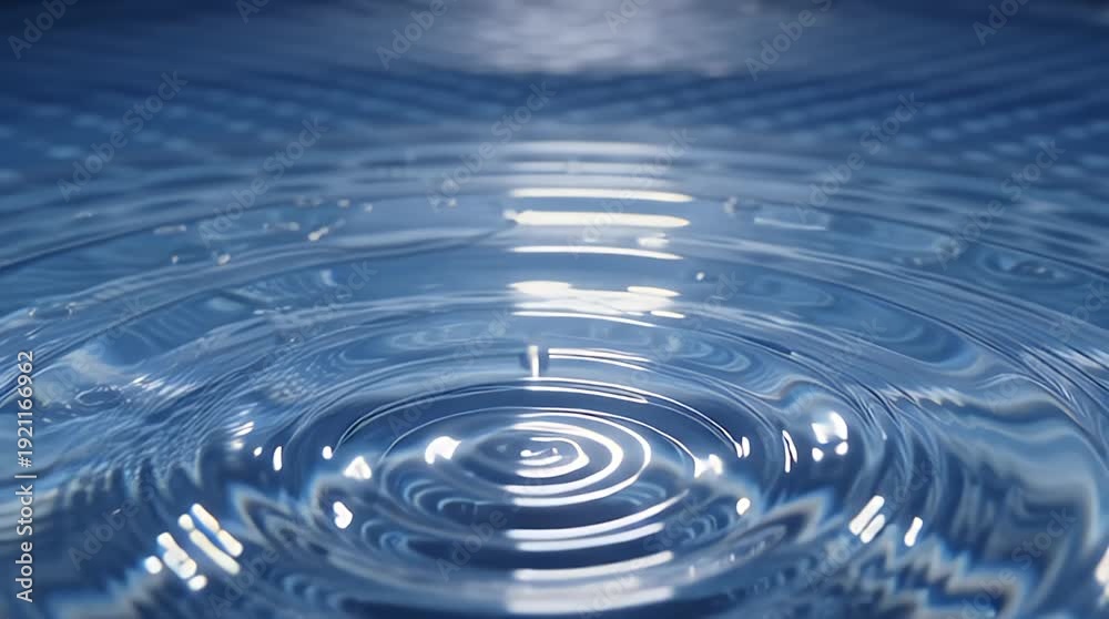 custom made wallpaper toronto digitalPure Water Droplet Falling into Clean Liquid with Ripples Video.