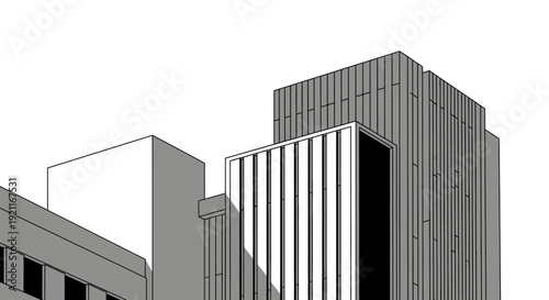 Modern architectural geometric design of urban buildings