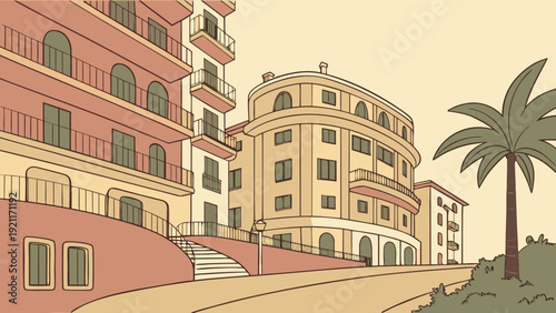 Mediterranean Cityscape Vector