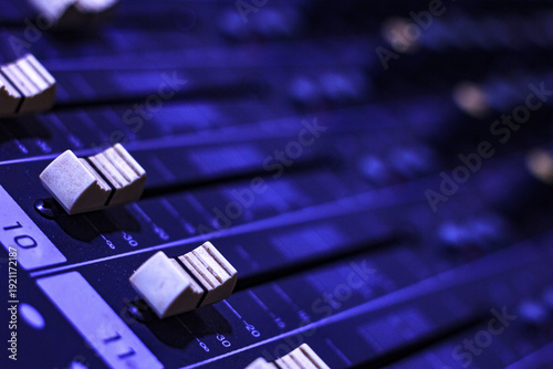 Photography Digital audio control slider volume board.