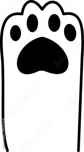 Cat paw print icon, animal footprint symbol for pet care, veterinary clinic, grooming salon and pet shop logo design in minimal line style vector isolated on transparent background