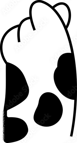 Cat paw print icon, animal footprint symbol for pet care, veterinary clinic, grooming salon and pet shop logo design in minimal line style vector isolated on transparent background