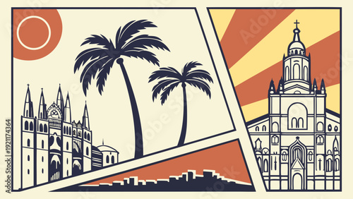 Retro Spain Travel Poster Vector