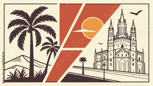 Retro Spain Travel Poster Vector