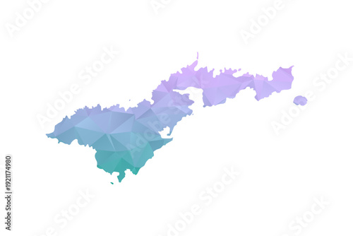American Samoa Map Polygon Style Vector Illustration in Purple and Cyan Gradient, Low Poly Geometric Design, Isolated on White Background for Infographics and Projects.