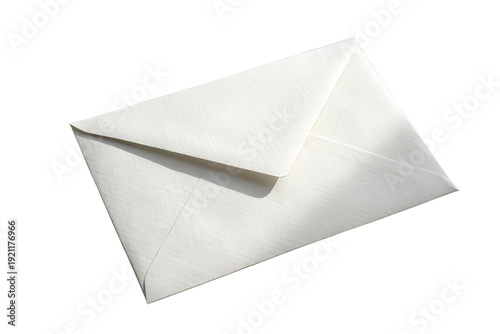 Open envelope with blank letter isolated on white background
