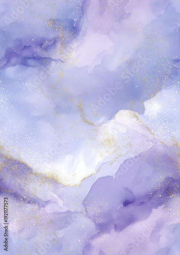 Dreamy Lilac Marble Background with Rose Gold Dust and Pearl White Highlights