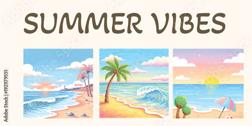 summer holiday background with palms