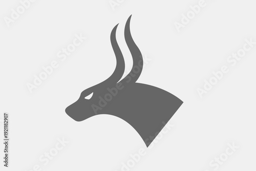 Stag head simple silhouette logo