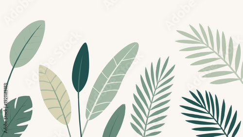 A simple leaf illustration evoking a tropical paradise. Vacation.