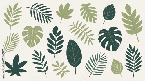 A simple leaf illustration evoking a tropical paradise. Vacation.