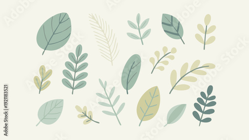 A simple leaf illustration evoking fresh spring foliage. Spring. Summer.