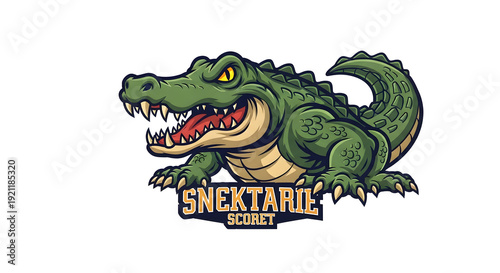 Powerful logo of an alligator designed for branding or sports