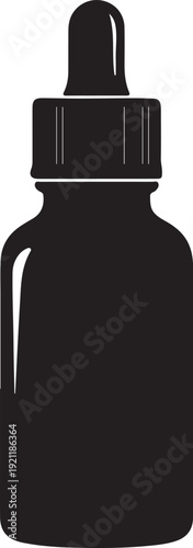 Dropper Bottle Silhouette Vector Illustration