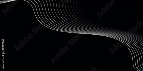white line wave and black background. vector illustration eps10