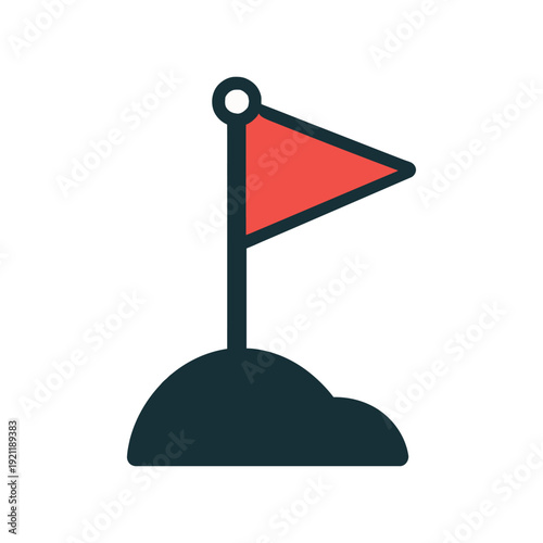 Mission Accomplished, achievement, goals and success vector art on white background